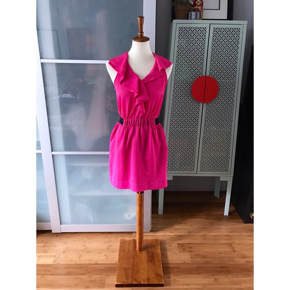 RACHEL Rachel Roy Pink Asymmetrical Flounce Dress